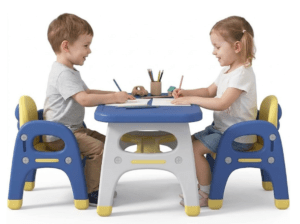 ESCRITORIO DE APRENDIZAJE PARA NIÑOS  (1 MESA + 2 SILLAS) MODELO DINOSAURIO