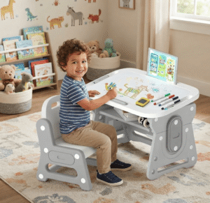 HONEY HOY Juego de mesa y silla para niños color gris