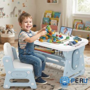 HONEY HOY Juego de mesa y silla para niños color azul